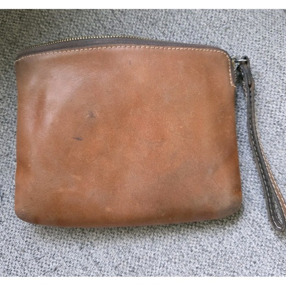 Patricia Nash‎ Cassini Wristlet Brown Leather 8x6 Vtg